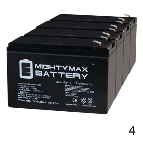 12v 9ah Sla Battery Replacement For Apc Back Ups Pro 1500 4 Pack
