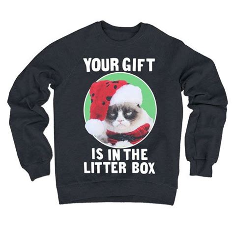 Grumpy Cat Your T Is In The Litter Box Fleece Sweater Grumpy Cat
