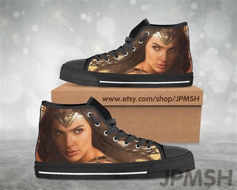 Wonder Woman Custom Shoes High Tops Hi Tops Sneakers For Etsy Danner