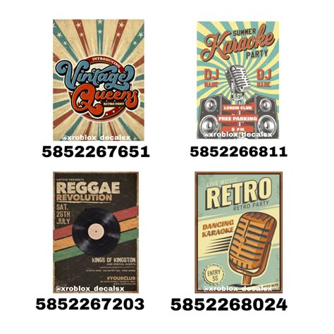 Four Different Types Of Posters With The Names And Numbers On Each One