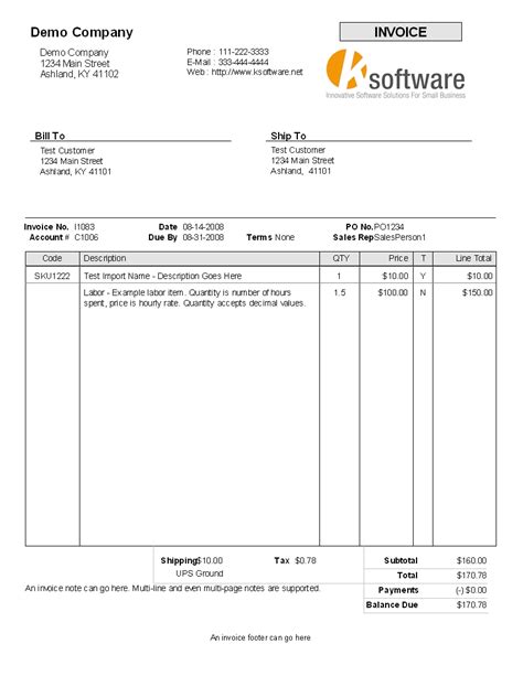 Sales Invoice Terms And Conditions Template