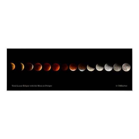 Total Lunar Eclipse With The Moon At Perigee Poster Zazzle Lunar