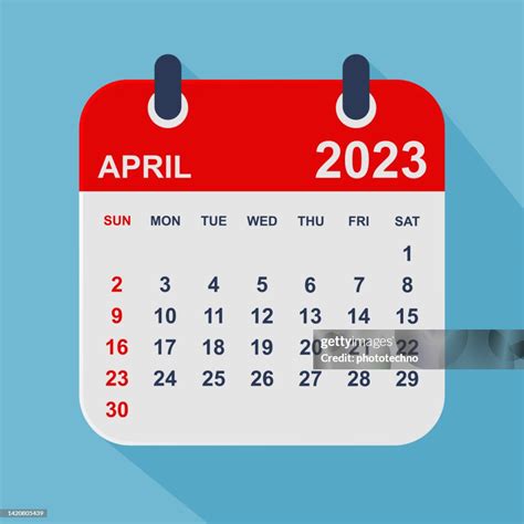 April 2023 Calendar Leaf Week Starts On Sunday Business Vector