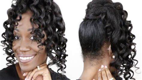 Faux Curly Bangs With Bun Using Clipins For Short Natural Hair Youtube