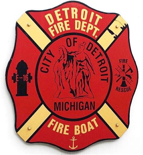 City Of Detroit Michigan Usa Fire Dept Fire Boat Patch Fire Dept