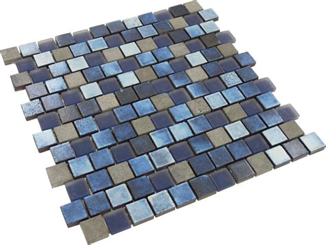 Artistry In Mosaics Lunar Dark Blue Blend 1 X 1 Glass And Stone Pool