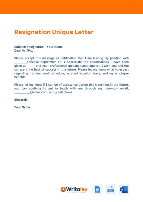 Best Short Resignation Letter Hot Sex Picture