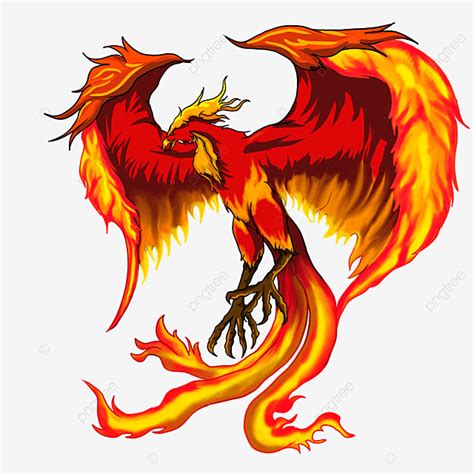 Flying Phoenix With Flame Wings Clipart Phoenix Clipart Feather