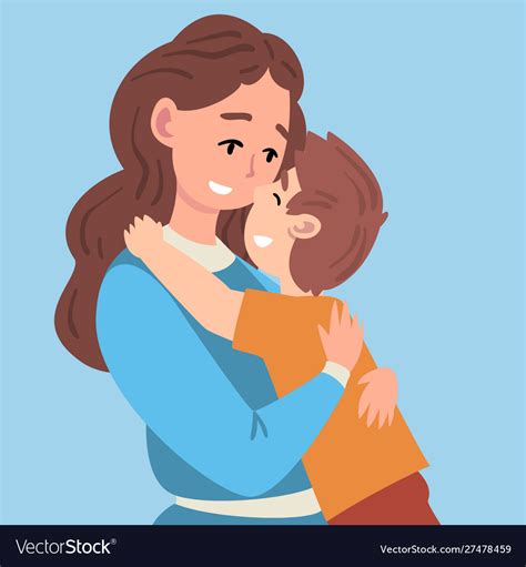 Hugs Mother And Son Royalty Free Vector Image Vectorstock
