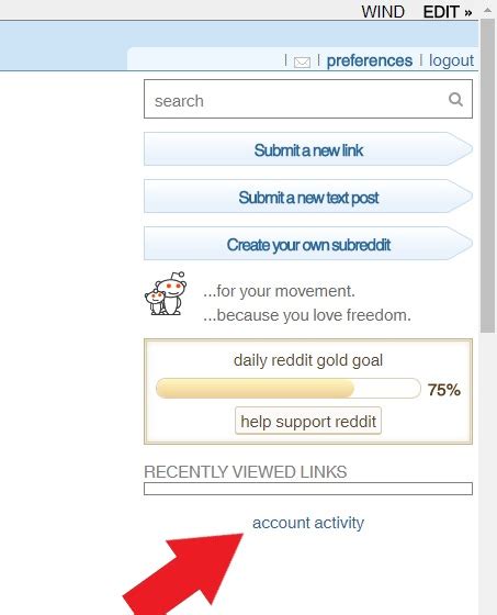 New Reddit Profile Link To Account Activity Missing Rhelp