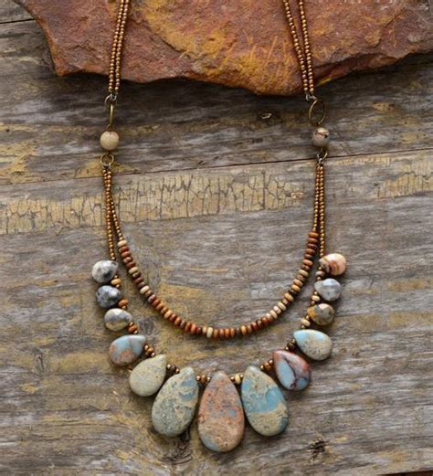Handmade Natural Agate And Jasper Multi Layer Necklace Free Spirit Shop