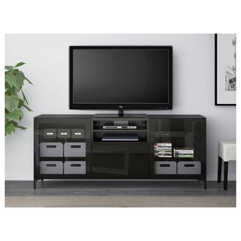 Bestå burs tv bank hochglanz weiß, 180x 41 x 49 cm weißes hochglanz tv board aus der bestå serie. BESTÅ TV-Bank - schwarzbraun/Selsviken Hochglanz/Klarglas ...