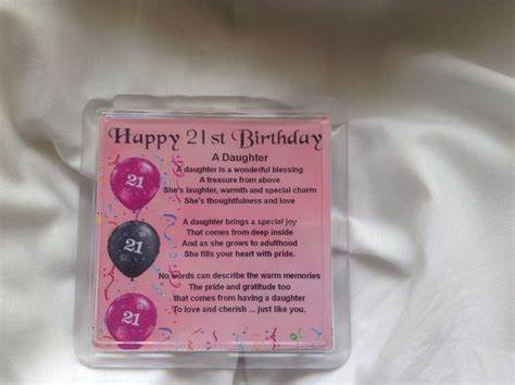 Maybe you would like to learn more about one of these? Personalised Coaster - Pink - Daughter Poem - 21st ...