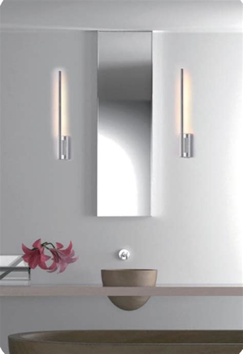 Tall Contemporary 8w Led Slimline Bathroom Wall Light Chrome Ip44