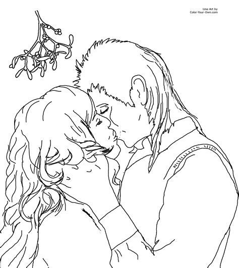 Kissing Coloring Pages