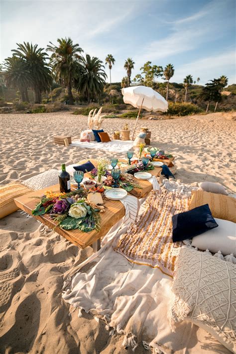 Friendsgiving Beach Picnic Featuring Long Grazing Table By Slate