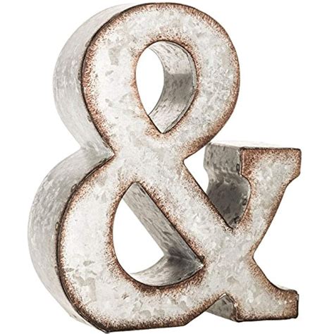 Galvanized Metal 3d Wall Letter Block Monogram Ampersand Wedding