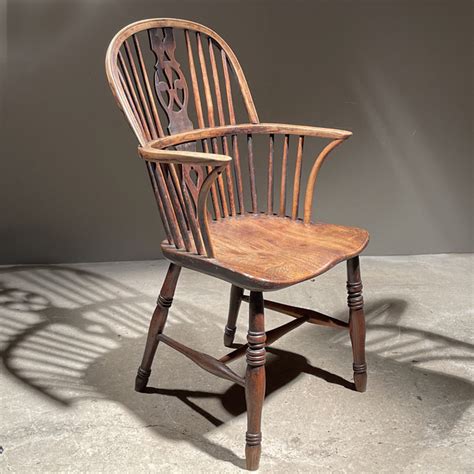 An English High Backed Oak Ash And Elm Windsor Chair Lassco