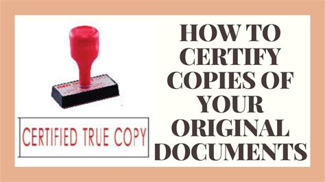 Certified Copy Of Original Document