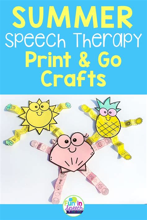 The Words Summer Speech Therapy Print And Go Crafts