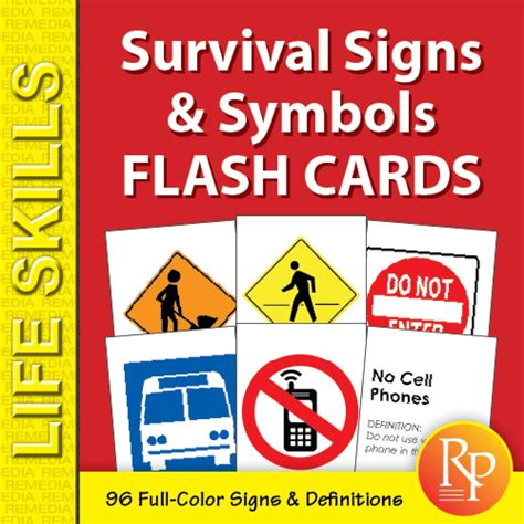 Survival Signs And Symbols Flash Cards