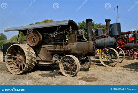 Old Steam Engines At A Tractor Show Stock Image Image Of Implement