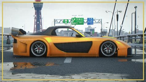 Gta 5 With Ultra Realistic Graphics Hans Orange Rx7 On Japan Highway