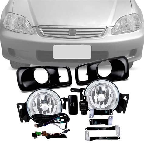 Kit Farol De Milha Civic 1999 2000 Auxiliar Neblina R 179 90 Em