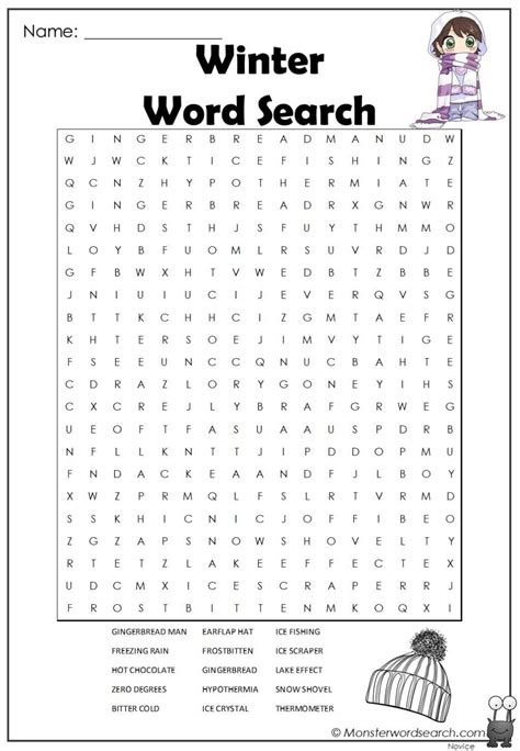 Printable Word Searches Winter