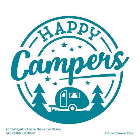 Happy Camperstravel Trailercamper Decalvehicle Decalsrv Etsy Rv
