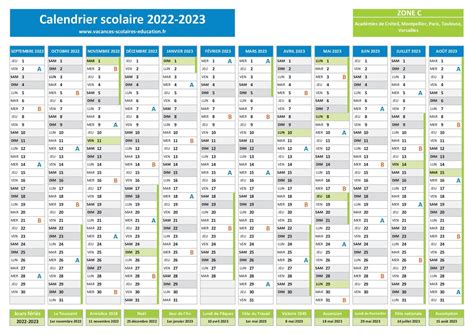Vacances Scolaires 2022 2023 Paris Calendrier Scolaire 2022 2023 à