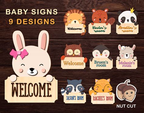 Nursery Name Sign Svg Bundle Laser Cut Files Baby Name Sign Etsy