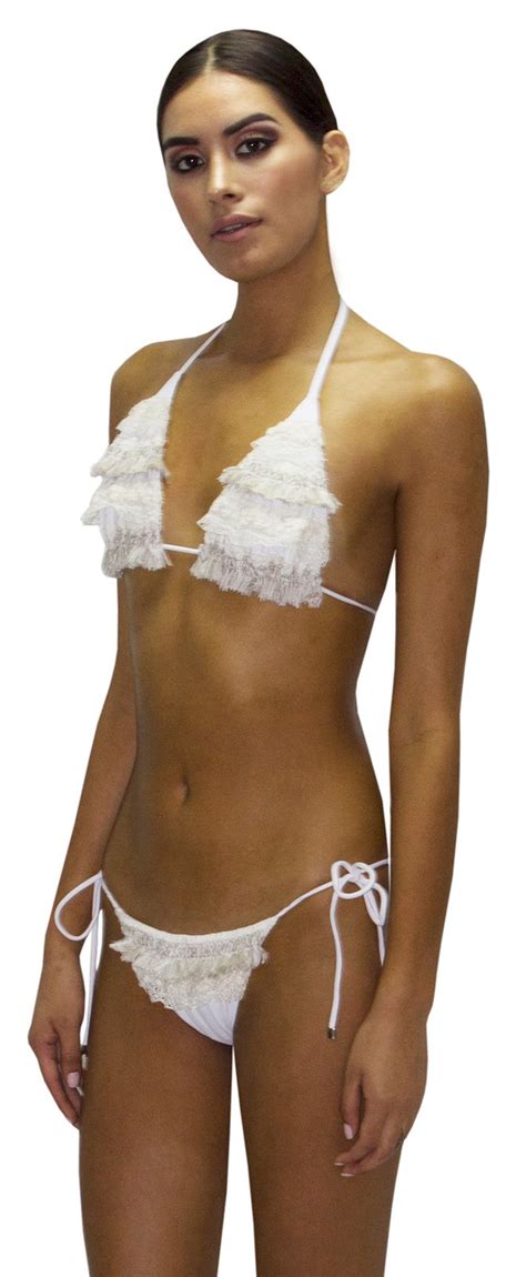 Women S Sexy Micro Bikini Set Brazilian White Ruffle Mini My XXX Hot Girl
