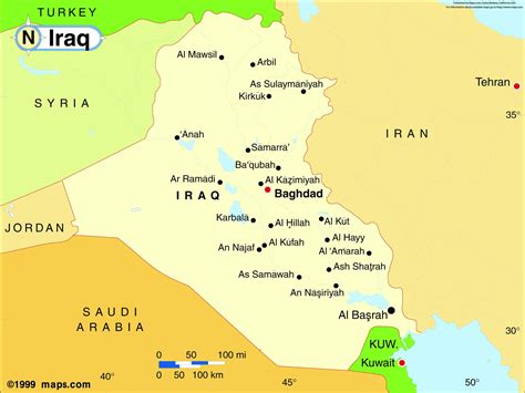 Iraq Base Wall Map