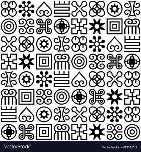 Seamless African Adinkra Pattern Royalty Free Vector Image