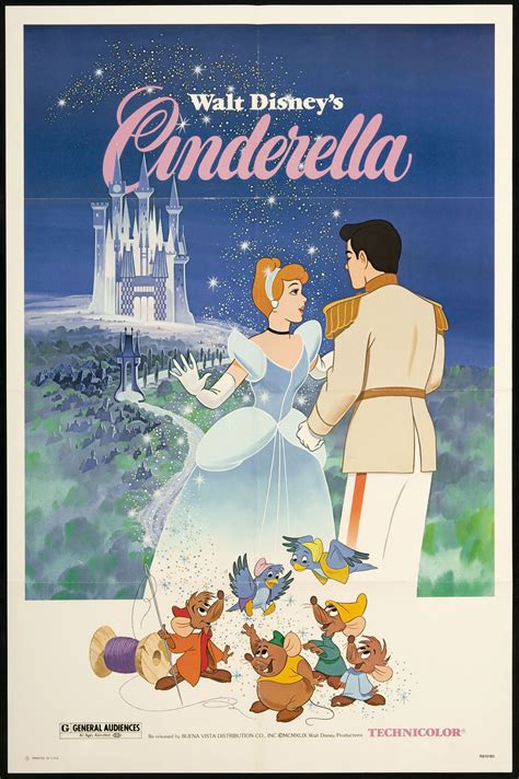 Original Cinderella Movie Poster 1950 Cinderella Princess