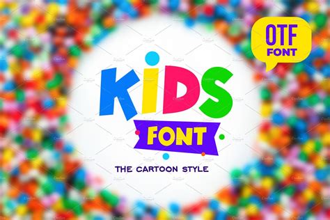 Kids Font In The Cartoon Style Alphabet And Numbers Set Of