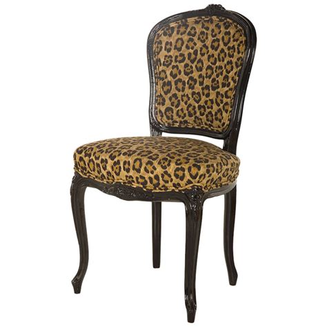 Dining room chair covers set of 6 wildlife animal leopard print removable stretch chair protector washable kitchen seat slipcover with elastic band for hotel, ceremony. Vintage Leopard Print Cafe Chair at 1stdibs