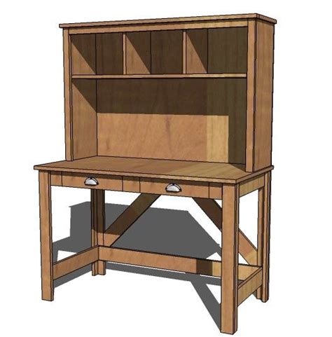 This is a great computer desk with a hutch for extra storage of office items and convenient pull outs. Ana White | Build a Brookstone Desk Hutch | Free and Easy ...