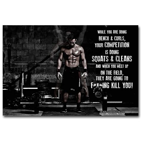 Bodybuilding Motivational Quote Art Silk Poster Print