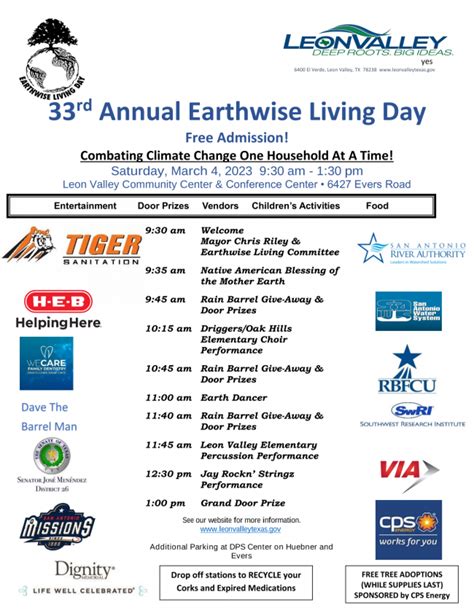 33rd Annual Earthwise Living Day Event | Leon Valley Texas