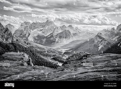 Dolomites Black And White Landscape Stock Photo Alamy