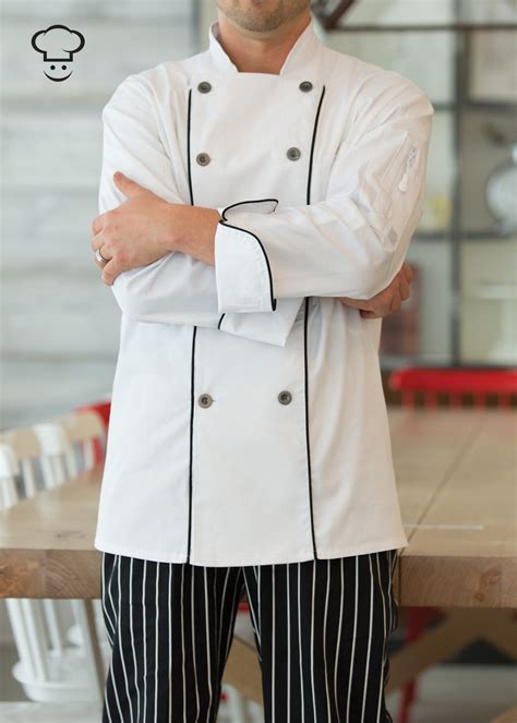 Happy Chef Modern Fit Piped Executive Chef Coat Club Resort Business
