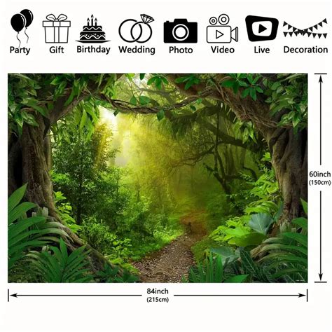 Rainforest Photography Backdrop Tropical Jungle Forest Temu