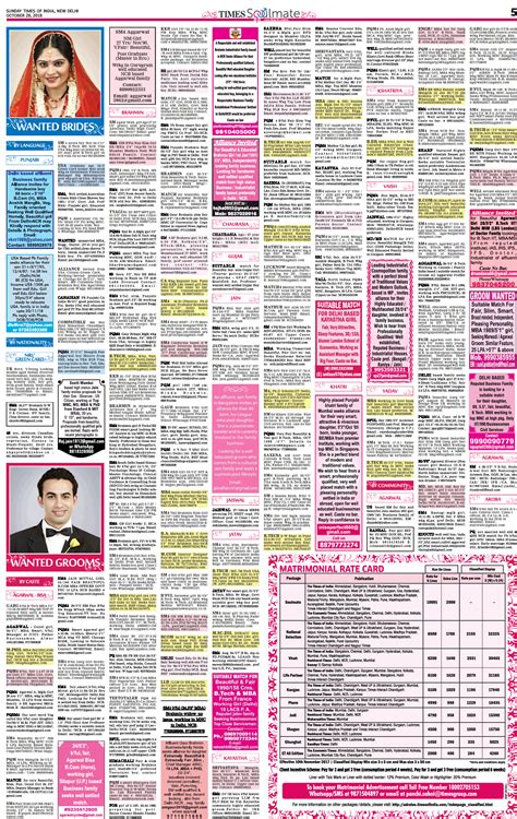 Todays Times Of India Matrimonial Wanted Groom Classified Ads Page
