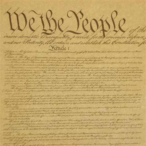 Us Constitution Poster 1 Page Full Size National Archives Store