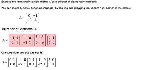 Matrix As Product Of Elementary Matrices Calculator Deb Morans