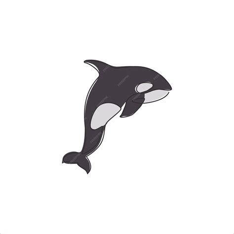 Premium Vector Single Continuous Line Drawing Of Big Adorable Orca