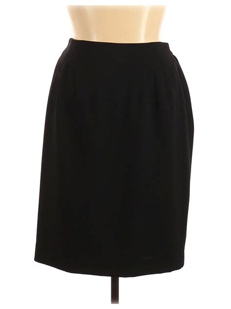 Jones New York Casual Skirt Black Solid Bottoms Size 16 Skirts