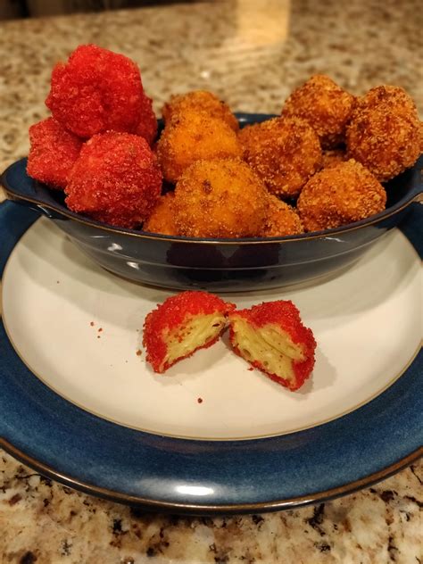 [Homemade] Fried Flaming Hot Cheetos Cheetos Spicy Nacho Doritos Mac